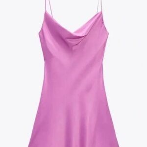 Zara Rhinestone Strap Pink Mini Dress